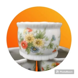 Hermoso Juego de Cuatro Servilleteros Florales Lefton 01895 Vintage de los años 60 - Imagen 1 de 5