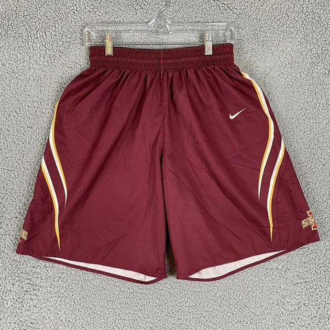 Iowa State Cyclones Shorts Mens Medium Nike Red Basketball Logo Athletic Cover