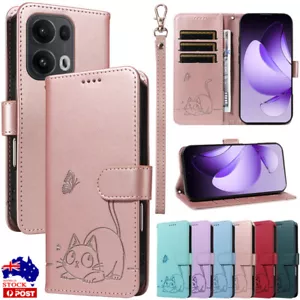 For OPPO Reno 13 12F 11 Find X8 X5 A60 A80 A79 Leather Wallet Case Cover & Strap - Picture 1 of 80
