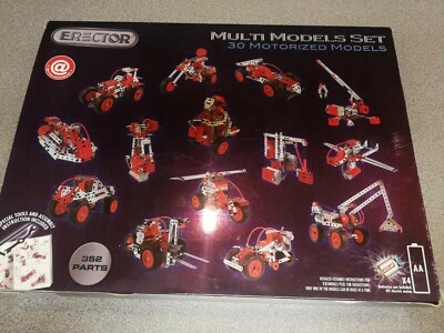 Erector Set 7530 Multimodels 352 Parts Motorized Builds 30 Models family fun - Image 1 of 4