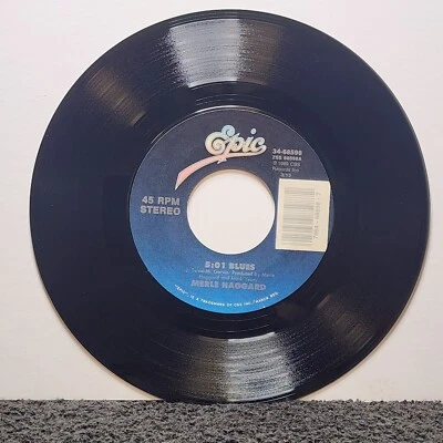 MERLE HAGGARD 5:01 BLUES/MAN FROM ANOTHER TIME (VG+) 34-68598 45 RECORD - Image 1 of 2