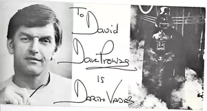 David Prowse DARTH VADER signed DR. WHO, Frankenstein's monster w. COA 8 ¼ x 4 - Picture 1 of 3