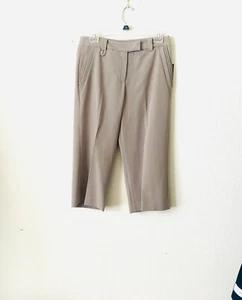 Larry Levine DAMEN POLY-MISCHUNG STRETCH CAPRIHOSE GRÖSSE 4 HELL TAUPE - Bild 1 von 6