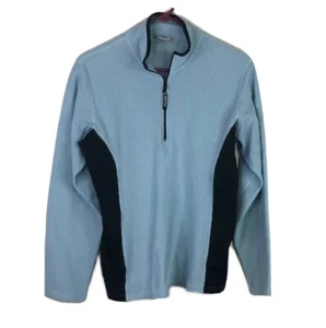 North Face Womens Blue Jacket Fleece Quarter Zip Long Sleeve Pullover - Picture 1 of 10