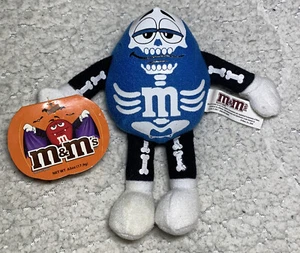2009 Mars M&M’s CVS Halloween Plush 695830 Blue M&M Skeleton Costume - Picture 1 of 10