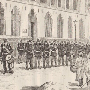 La garde de Paris au palais de justice - - Gravure de presse 1886 - Picture 1 of 2