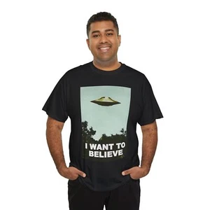 I Want To Believe T-Shirt UFO Poster Aliens From Mars and Jupitar LOL - Picture 1 of 31