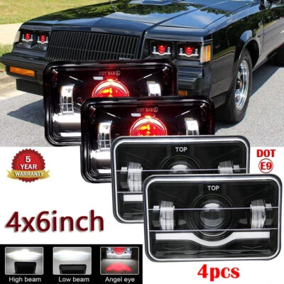 4x Fit 1982-1987 BUICK REGAL CHEVROLET CAMARO 4x6" LED FARO HALO haz alto Foto 1 de 4