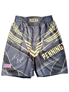 RAQUEL "ROCKY" PENNINGTON SIGNED UFC FIGHT SHORTS HAND SIGNED ORIGINAL COA BAS - Imagen 1 de 4