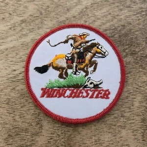 Winchester Rifles toppa in tessuto ricamato vintage cowboy cavallo teschio armi da fuoco anni 70 - Foto 1 di 2