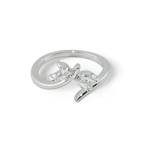 New Sterling Silver 925 Dragonfly Clear CZ Ring - Picture 1 of 5