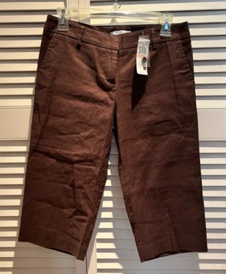 Новый с Ярлыками To The Max - коричневый чай льняной смеси укороченный капри брюки размер 2 - Изображение 1 из 4