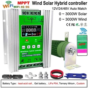 Wifi Hybrid Wind Solar Charge Controller 6000W MPPT 12/24/48V Battery Regulator - Picture 1 of 21