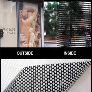 42"x100 ft. Película para ventana de privacidad de vinilo One Way Vision negra perforada medios impresos - Imagen 1 de 9