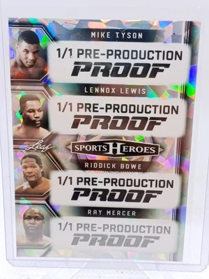 2025 Leaf Mike Tyson Lennox  Lewis Bowe Mercer Silver Ice Prod Proof 1/1  - Image 1 of 2