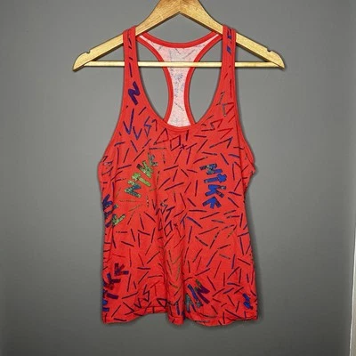 Camiseta sin mangas Nike para mujer espalda deportiva coral Just Do It años 90 retro vibraciones talla mediana nueva Foto 1 de 4