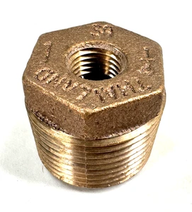 BUSHING, Bronze 1" Male NPT Thread x 1/4" Female NPT Thread - Picture 1 of 8