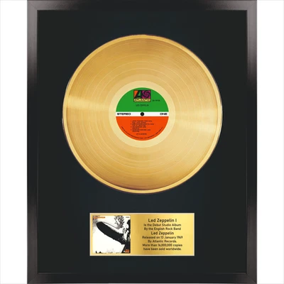 Led Zeppelin - Led Zeppelin I / LP Gold 12 inches / Souvenir in black fram - Image 1 of 4