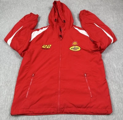 Chaqueta Shell Pennzoil #22 Joey Logano Para Hombres Pequeña Roja Con Capucha NASCAR Sport Tek Foto 1 de 4