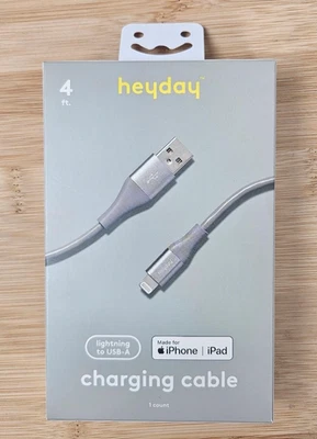 Heyday 4 Ft. Proprietary Connector to USB-A Charging Cable Made For iPhone/iPad - Image 1 of 2