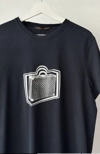 LOUIS VUITTON Graphic Logo Short Sleeve T-Shirt Cotton Suitcase - M - Picture 1 of 5