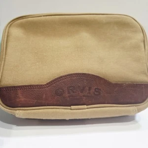 Retired Orvis Canvas Leather Dopp Toiletry Accessory Travel Bag - Picture 1 of 4