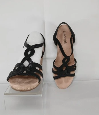 Sandalias de cuña LifeStride Monaco 2 Flex para mujer sandalias informales tacón bajo talla 6,5 W Foto 1 de 4