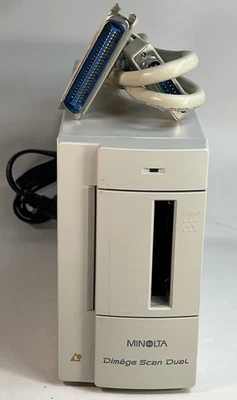 Minolta Dimage Scan Dual F-2400 With Power & Parallel Cords Tested Working - Image 1 of 4
