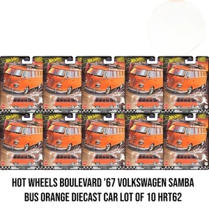 Hot Wheels Boulevard '67 Volkswagen Samba Bus Orange Diecast Car Lot of 10 HRT62 - Picture 1 of 6