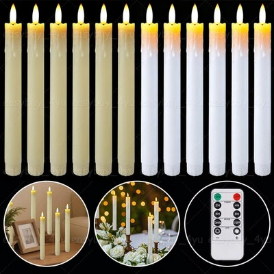 6件装遥控器闪烁无焰锥形LED蜡烛电池供电 — 第 1/4 张图片
