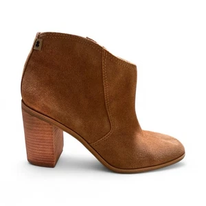 "Botines al tobillo de gamuza Lucky Brand Pellyon marrón tostado 9,5 M tacón de 3"" nuevos sin caja" - Imagen 1 de 2