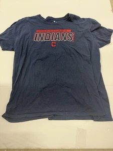 Cleveland Indians Fanatics Tee Shirt Mens XXL Blue MLB Baseball Casual - Picture 1 of 5
