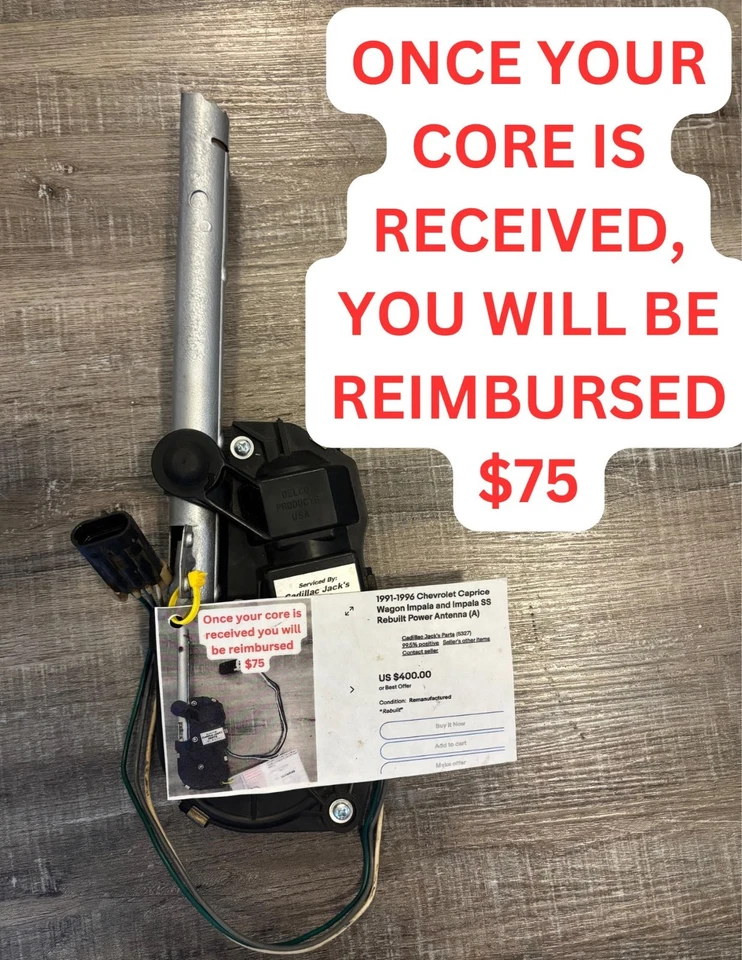 Chevrolet Caprice Wagon Impala 1991-1996 antena de alimentación reconstruida Foto 1 de 4