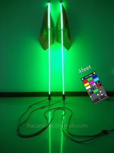 JHB Pair 4feet RGB Color Change Bluetooth LED Antenna Whips Lights for Sandtoys - Picture 1 of 12