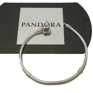 Pandora Serpiente Cadena Pulsera con Cierre de Barril 925 ALE, 7.9" - Imagen 1 de 4