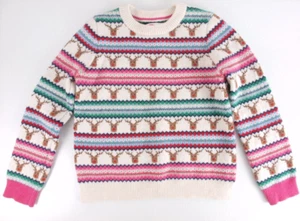 Mini Boden 7/8 Y Sweater Fair Isle Reindeer Winter Christmas Knit Pullover - Picture 1 of 5