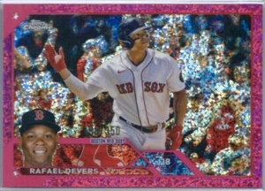 2023 Topps Chrome Baseball Rafael Devers Magenta Speckle Refractor /350 Red Sox - Bild 1 von 2