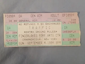 9-4-94 1994 TRAFFIC Steve Winwood Vtg Concert Ticket Stub Finger Lakes NY - Picture 1 of 2