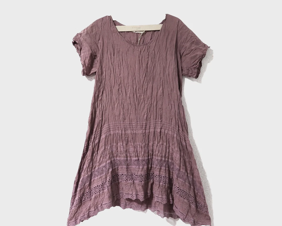 PRIVATSACHEN Crash Tunika Kleid 46-48 (2) Spitze Coutureseide 'rosenholz' - Bild 1 von 4