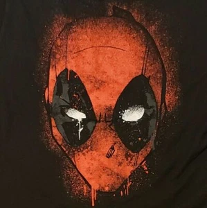 Deadpool T-Shirt Medium Maske Portrait tropfende Farbe DEFEKT Marvel Comics (G) - Bild 1 von 4