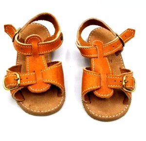 Vintage Kinney Kids Toddle Sandal Brown Leather Pre-owned w/o Box - Picture 1 of 5