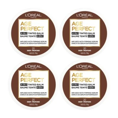 L'Oreal Paris AgePerfect 4in1 Tinted Face Balm with Firming Serum 4Pack- 20 Deep - Image 1 of 4