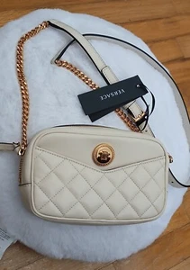 New $1350 Versace Medusa Quilted Lambskin Leather Crossbody Camera Beige VIRTUS - Picture 1 of 24