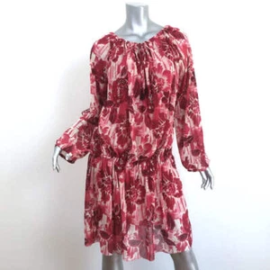 Jean Paul Gaultier Soleil Blouson Dress White/Red Floral Print Mesh Size Medium - Picture 1 of 7