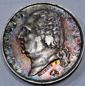 PEU COURANTE **** 1 FRANC Louis XVIII 1822 A Paris RARE **** Q/SUPERBE ! - Imagen 1 de 2