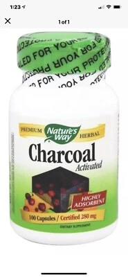 Carbón Activado 100 Cápsulas Nature's Way 560 Mg Envío Rápido Gratis Foto 1 de 2