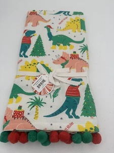 Paper Source New Set of 2 Dino-mite Holiday Tea Kitchen Towels 20X28 Christmas - Picture 1 of 3