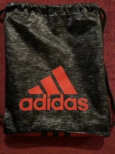 Large Adidas Drawstring Bag - Black/Grey/Red - Picture 1 of 3