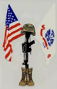 Fallen Soldier w/Army Crossed Flags Decal - Picture 1 of 1