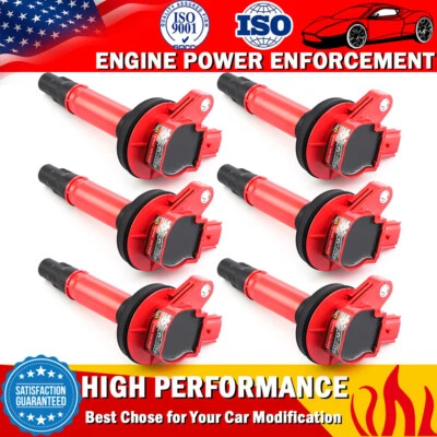 6 Pack High Performance Ignition Coils For Ford Mustang 3.7L V6 2011-2016 UF553 - Image 1 of 4